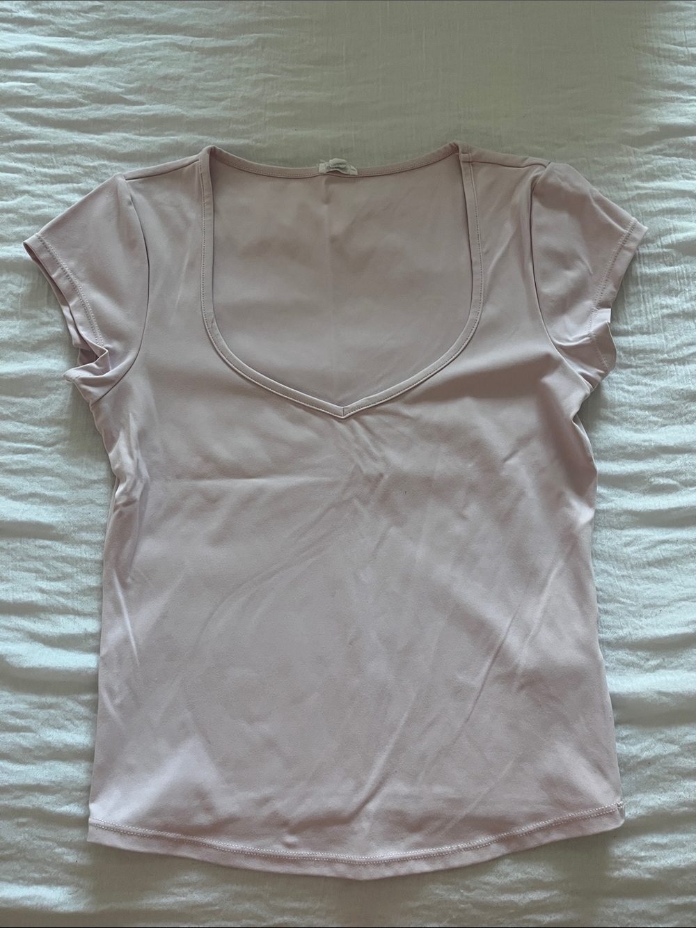 Women's Scoop Neck Short Sleeve Top - Light Pink